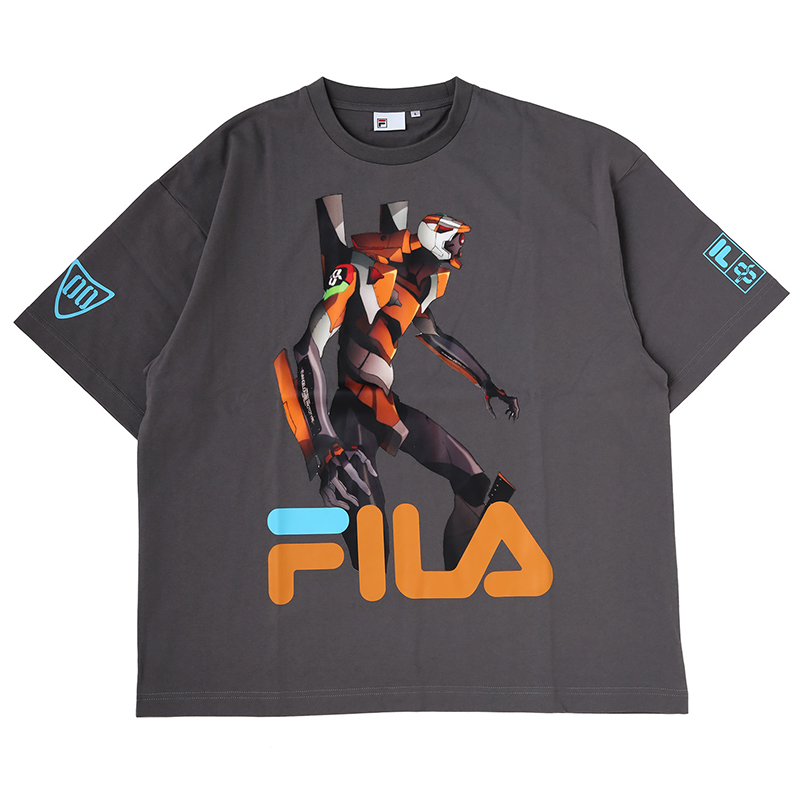 【RADIO EVA"THE 30"】 C007 FILA GRAPHIC T-SHIRT EVANGELION LIMITED /EVA-00（GRAY）