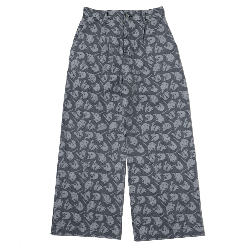 RADIO EVA A273 EVANGELION MONOGRAM JACQUARD DENIM PANTS BLACK