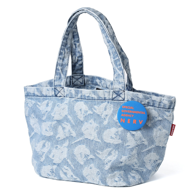 RADIO EVA A274 EVANGELION MONOGRAM JACQUARD DENIM LUNCH BAG INDIGO