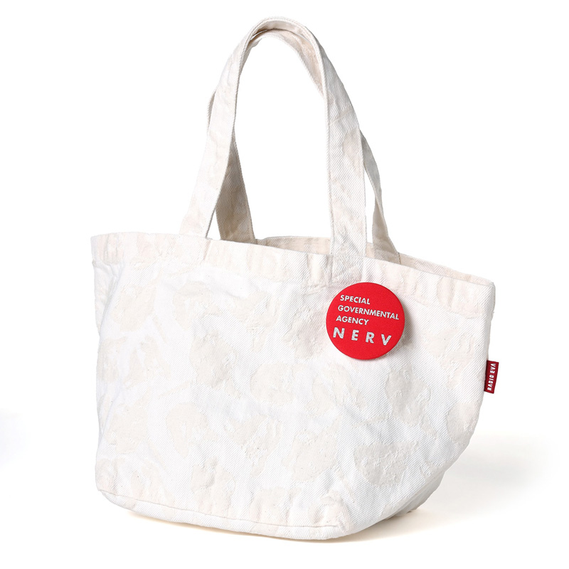 RADIO EVA A274 EVANGELION MONOGRAM JACQUARD DENIM LUNCH BAG WHITE
