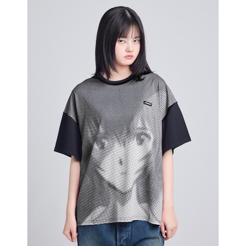 【EVANGELION × LITTLE SUNNY BITE】Face Big Tee//BLACK/M