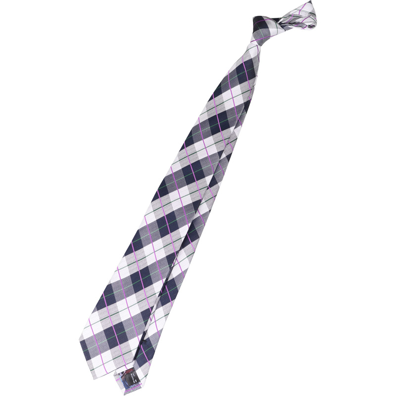 【EVANGELION × KONAKA/FUTATA】シルクブレンドチェックネクタイ 7.5cm幅/ネイビー×ホワイトCH2