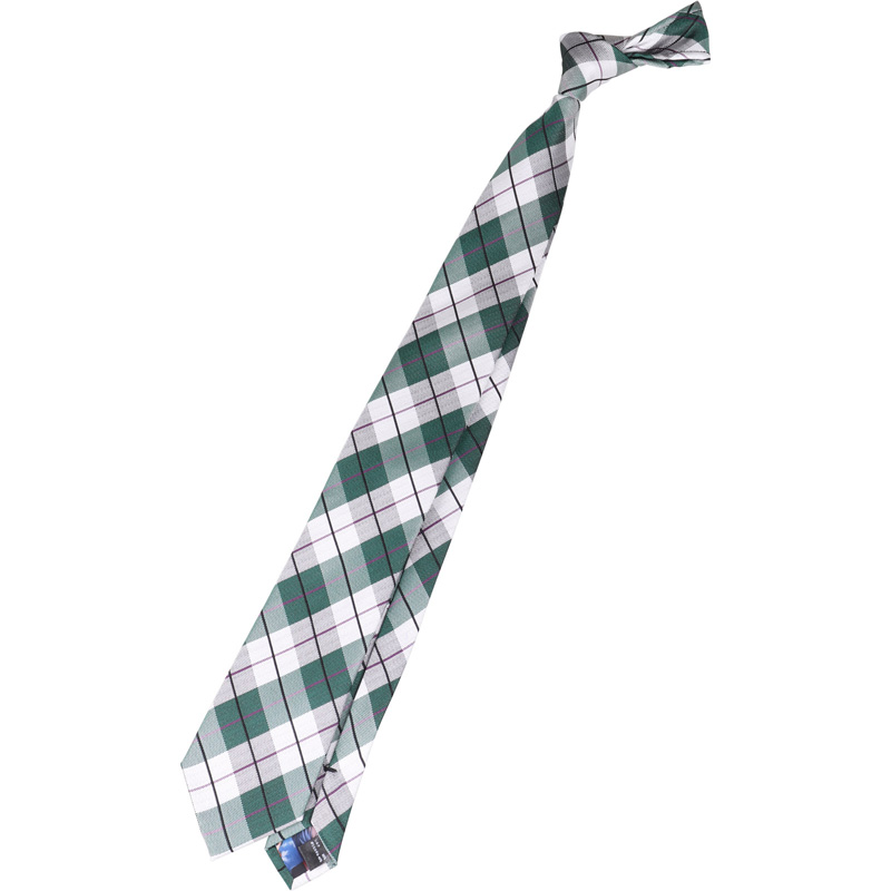 【EVANGELION × KONAKA/FUTATA】シルクブレンドチェックネクタイ 7.5cm幅/グリーン×ホワイト