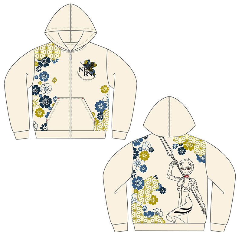 【EVAx錦】綾波&華小紋パーカ/クリーム