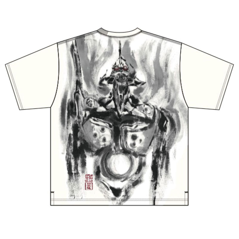 【EVA×錦】墨絵風初号機咆哮Tシャツ/白