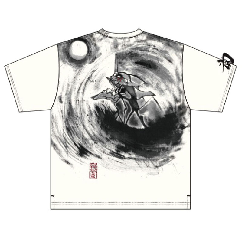 【EVA×錦】墨絵風月と初号機Tシャツ/白