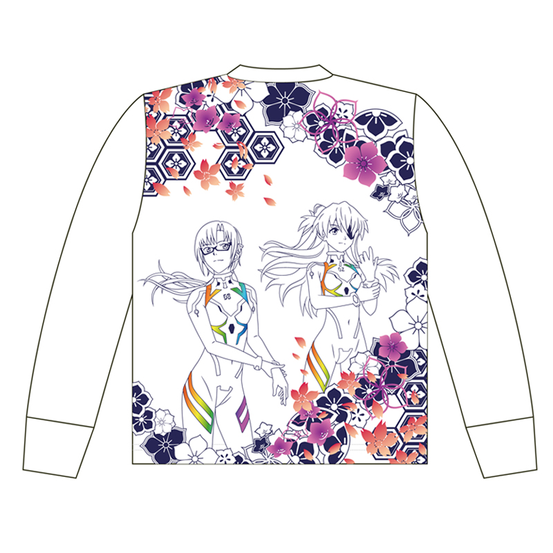 【EVA×錦】アスカ＆マリ深々度ダイブ刺繍ロングTシャツ/白