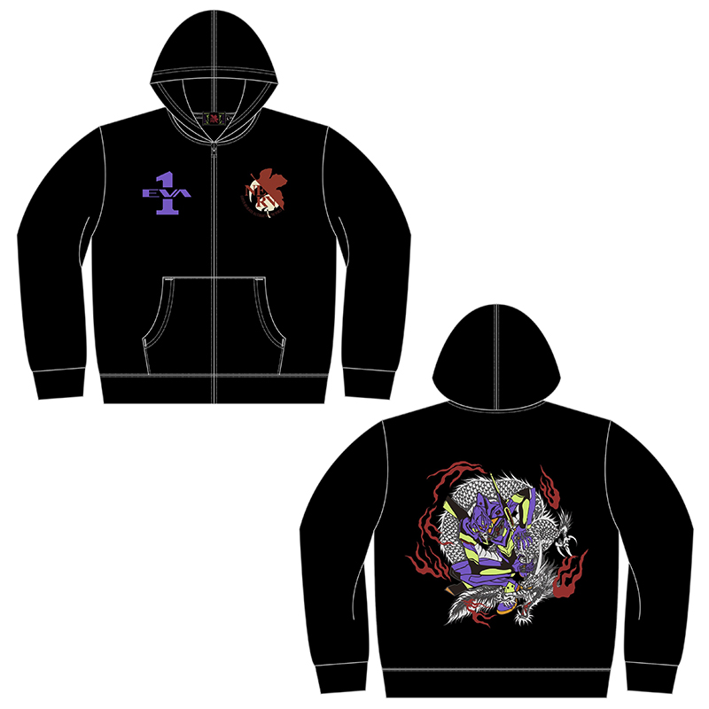 【EVAｘ錦】初号機VS火龍刺繍パーカー/ブラック [お届け予定：2026年2月上旬]