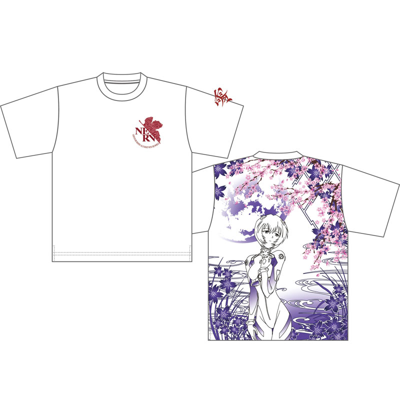 【EVA×錦】 綾波桜華満開Tシャツ/白