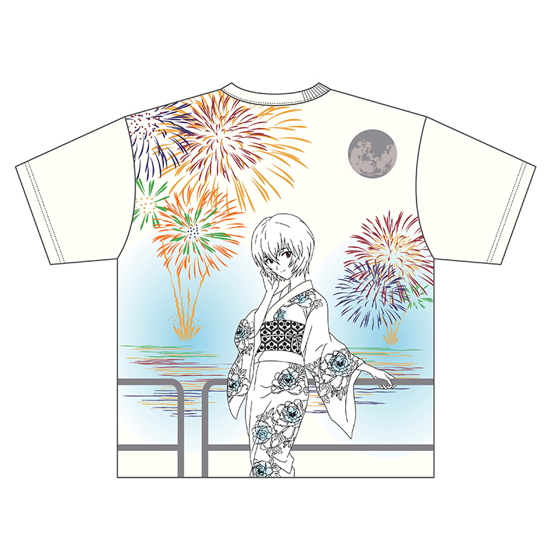 【EVAｘ錦】レイ浴衣と花火Tシャツ/白 [お届け予定：2026年6月下旬]
