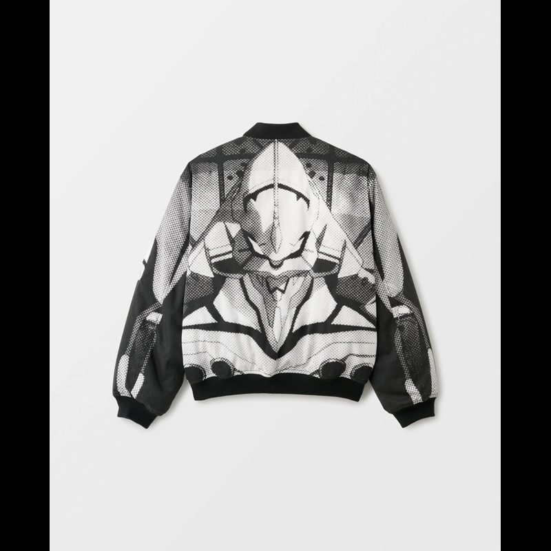 【F.M.C.D. x EVANGELION】DOUBLE FACE PADDED BOMBER JACKET VINTAGE WASH/BLACK