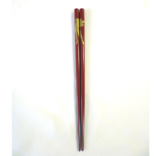EVANGELIONコラボ輪島漆塗箸　朱塗／アスカシルエット（加波次吉漆器店）
