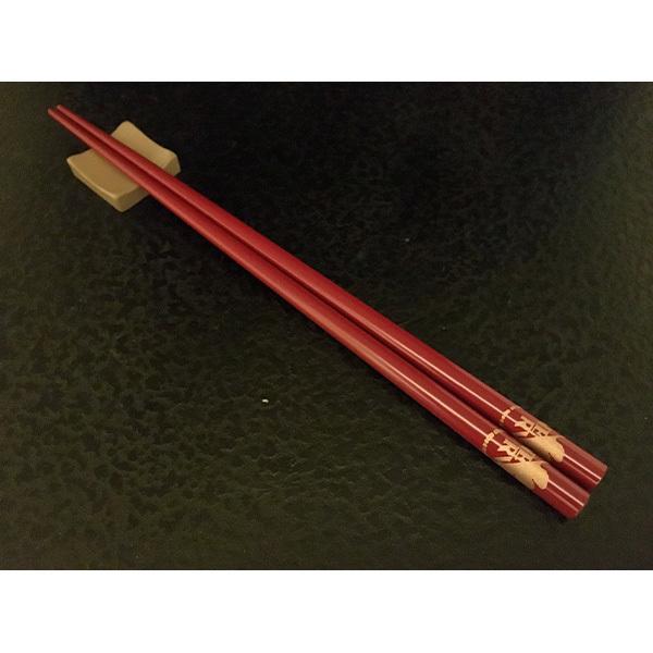EVANGELIONコラボ輪島漆塗箸 朱塗/金ネルフマーク(天金)(加波次吉漆器店)