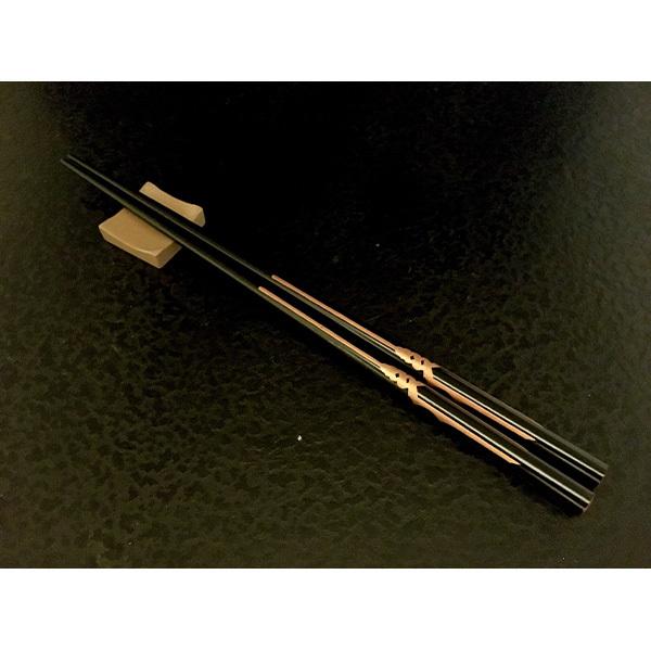 EVANGELIONコラボ輪島漆塗箸　黒塗／金ロンギヌスの槍（加波次吉漆器店）