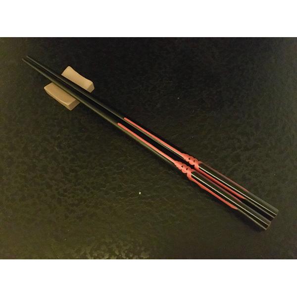 EVANGELIONコラボ輪島漆塗箸　黒塗／赤ロンギヌスの槍（加波次吉漆器店）