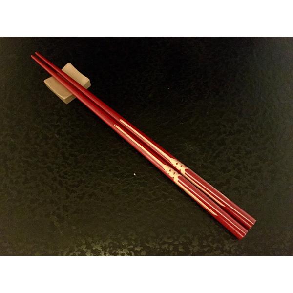 EVANGELIONコラボ輪島漆塗箸　朱塗／金ロンギヌスの槍（加波次吉漆器店）