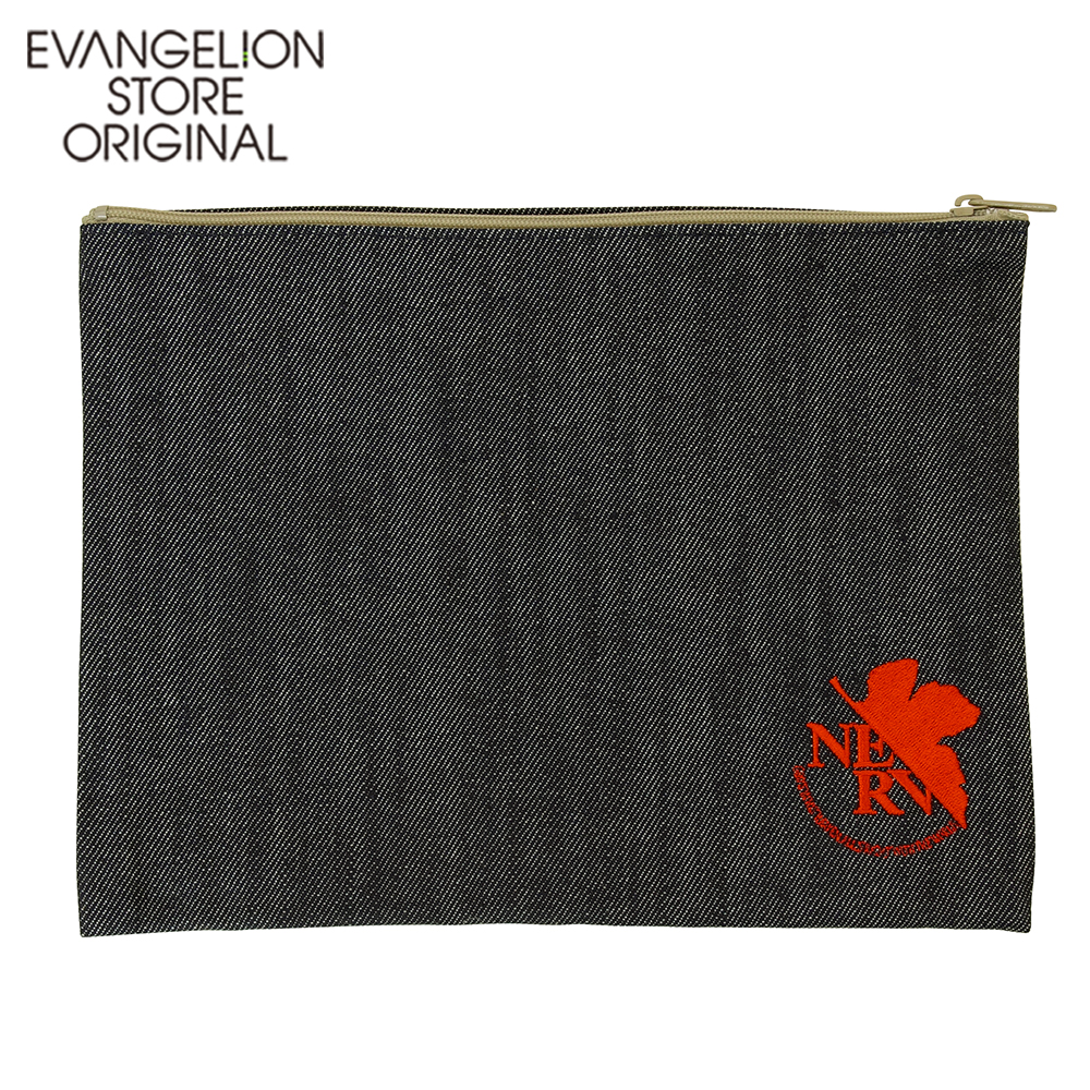 EVA STORE TOKYO-01オリジナル デニムポーチNERVマーク刺繍