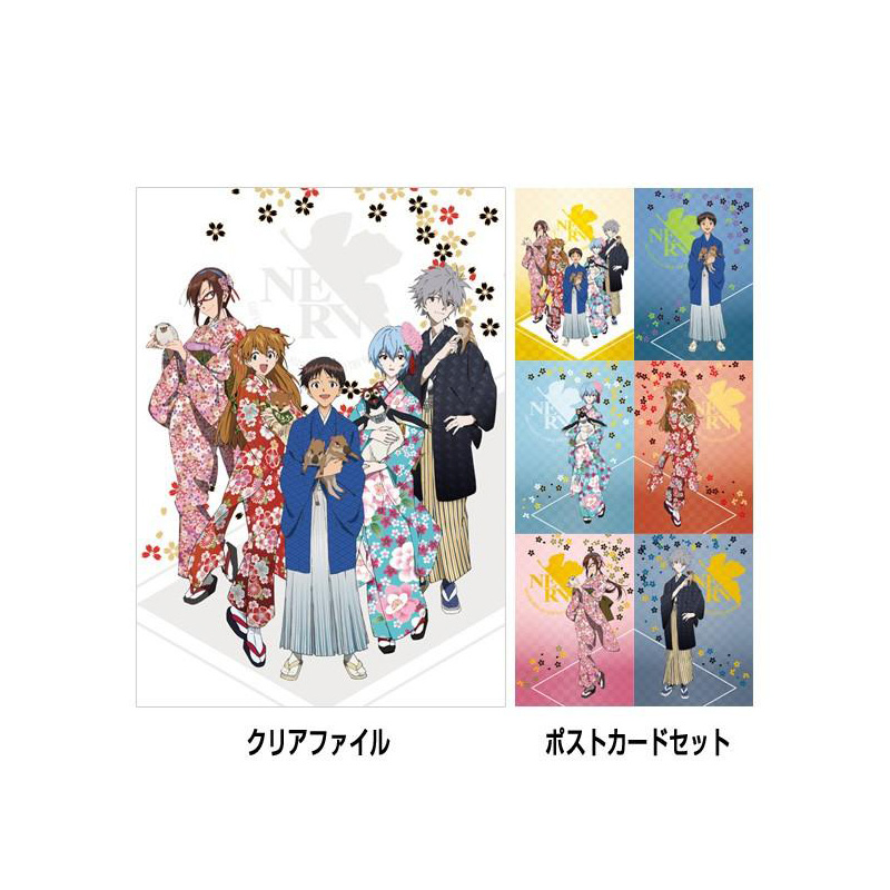 EVA STORE オリジナルクリアファイル/ポストカードセット【集合（晴れ着）】