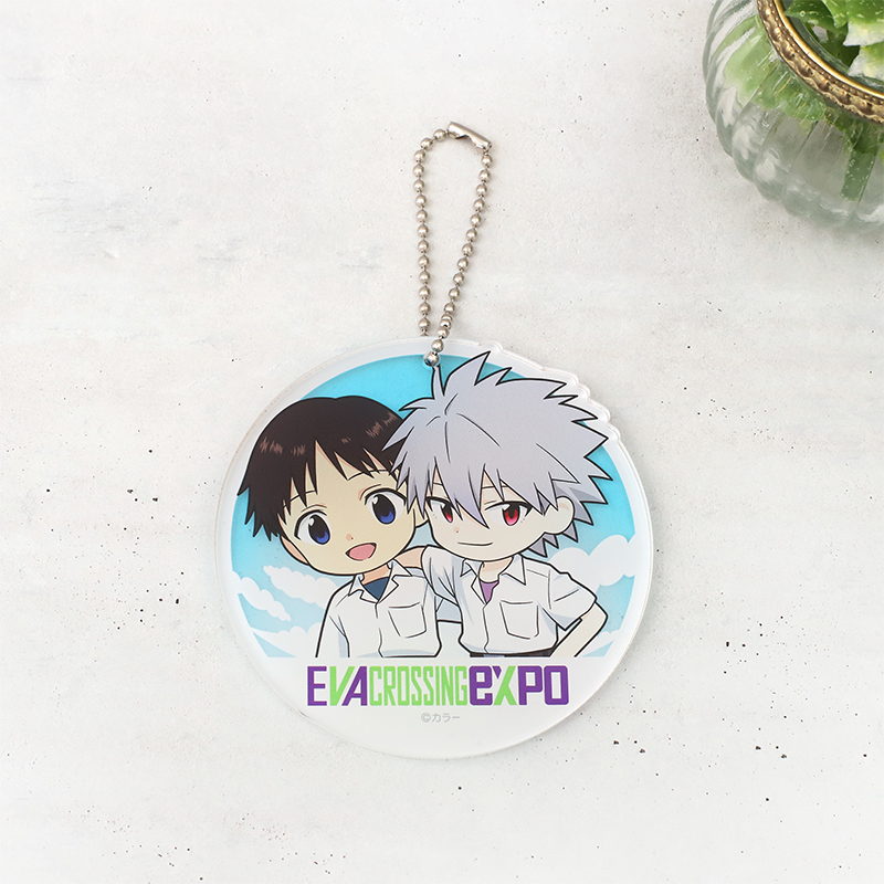 【エヴァンゲリオン大博覧会】アクリルキーホルダー/メインビジュアル・デフォルメ(シンジ＆カヲル)
