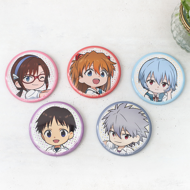 【エヴァンゲリオン大博覧会】缶バッジセット/メインビジュアル・デフォルメ(5個入り)