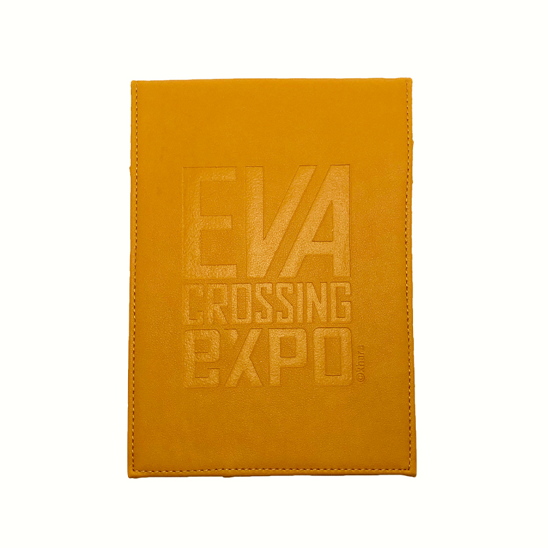 【エヴァンゲリオン大博覧会】合皮製カバー付メモ帳/ロゴ