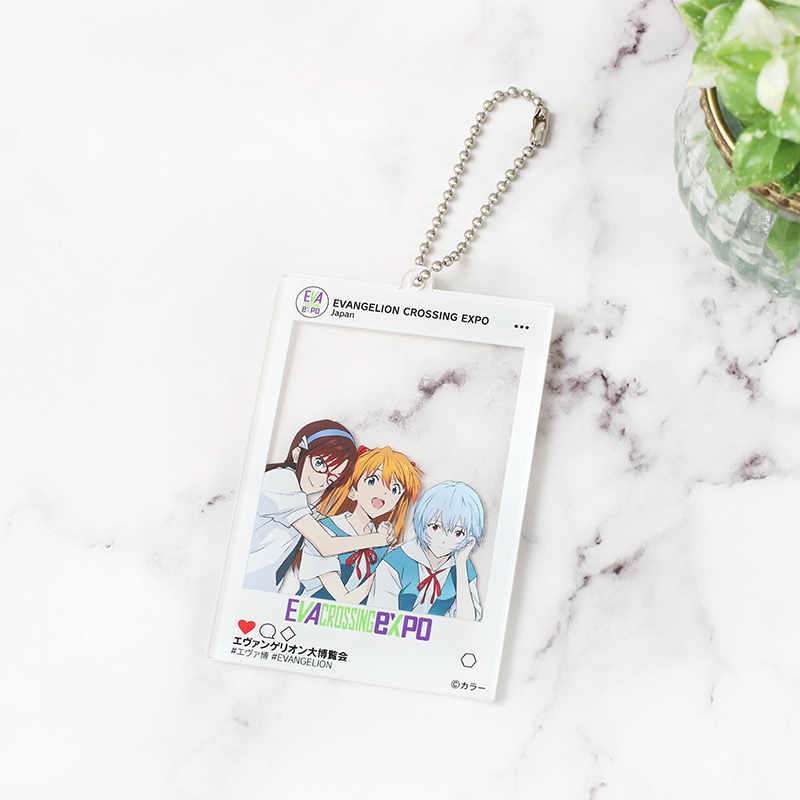 【エヴァンゲリオン大博覧会】SNS風アクリルキーホルダー (レイ&アスカ&マリ)