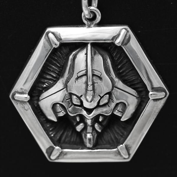 【受注生産品】EVA×花唐草 collaboration SILVER 初号機ヘキサゴンペンダント(50cmチェーン)
