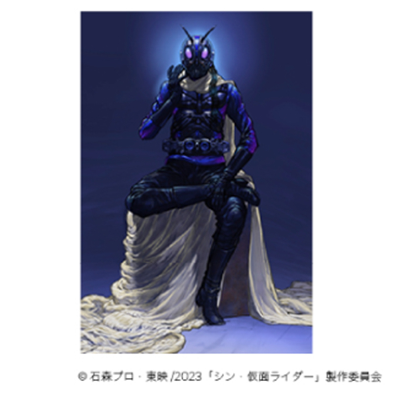 【『雑 前田真宏 雑画集』発売記念アート展】高精彩ポストカードD(シン・仮面ライダー チョウオーグ/仮面ライダー第0号)