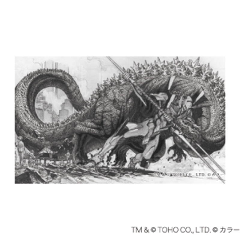 【『雑 前田真宏 雑画集』発売記念アート展】スマホステッカーB(シン・ゴジラ対エヴァンゲリオン交響楽)