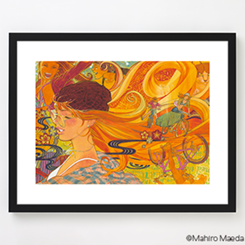 【『雑 前田真宏 雑画集』発売記念アート展】額装高精彩複製画D（少女自転車解放区） [2次受注お届け予定：2025年12月上旬]