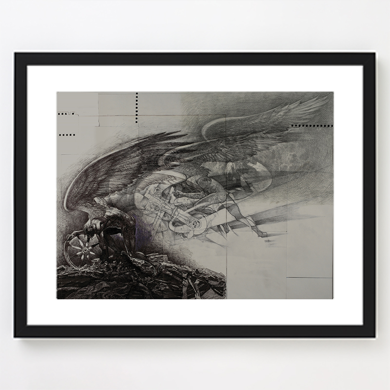 【『雑 前田真宏 雑画集』発売記念アート展】額装高精彩複製画F（本田技研工業「Go,Vantage Point.」） [2次受注お届け予定：2025年12月上旬]