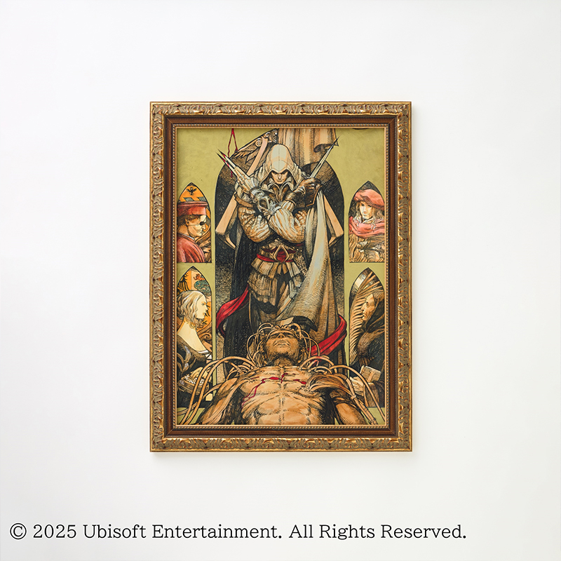 【『雑 前田真宏 雑画集』発売記念アート展】額装特殊印刷アートC（アサシンクリード） [2次受注お届け予定：2025年12月上旬]