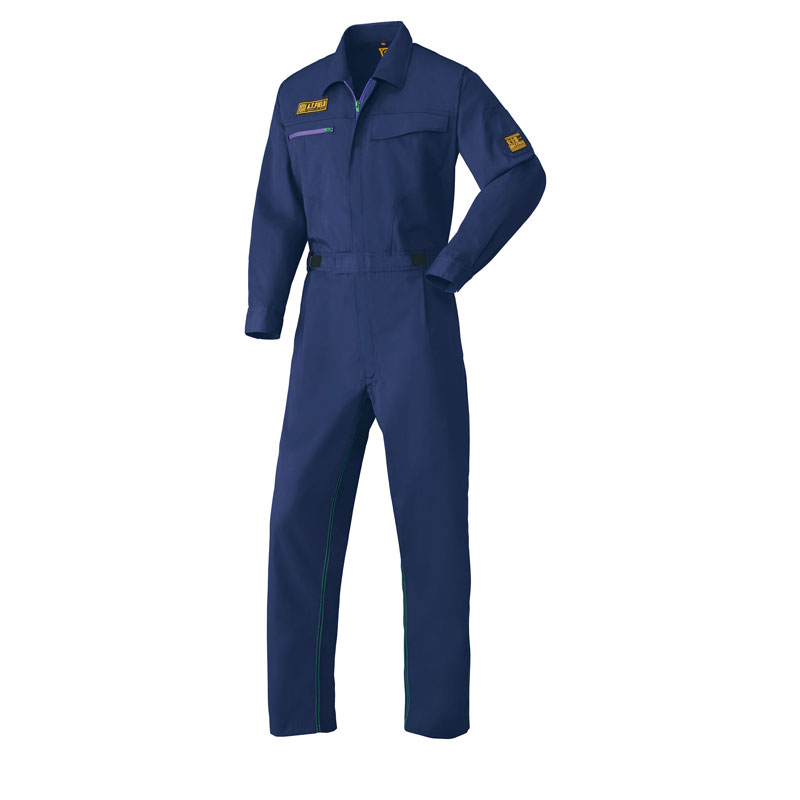 【ワークブランドA.T.FIELD】つなぎ服（帯電防止）（山田辰）/ネイビーブルー