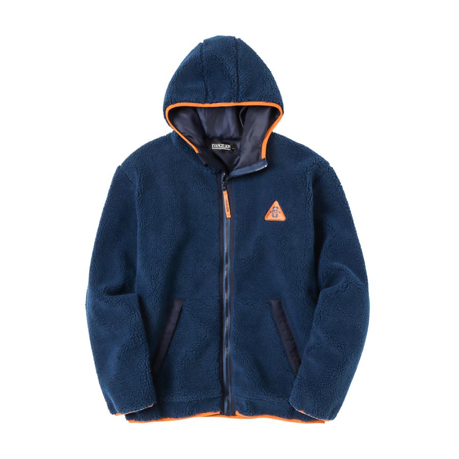 EVANGELION ボアZIPパーカー/ネイビー（マックハウス）