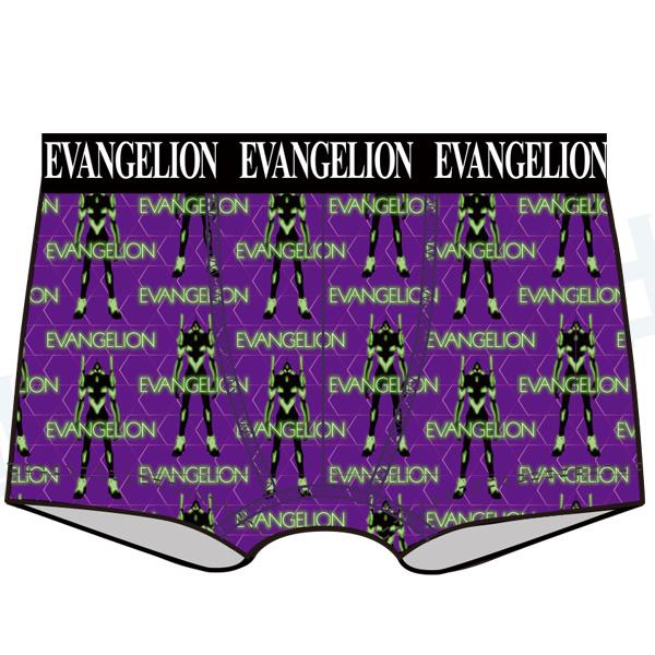 エヴァンゲリオンメンズボクサーブリーフ2022夏/パープル/初号機顔