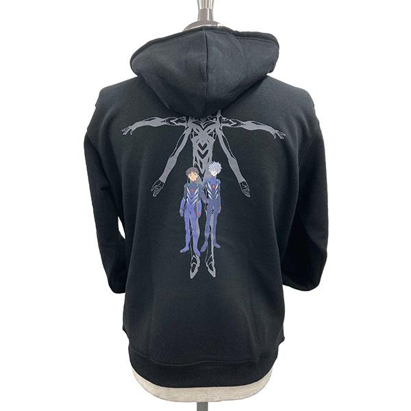 エヴァンゲリオン 裏起毛パーカー/シンジ・カヲル・13号機/黒（ユニー）