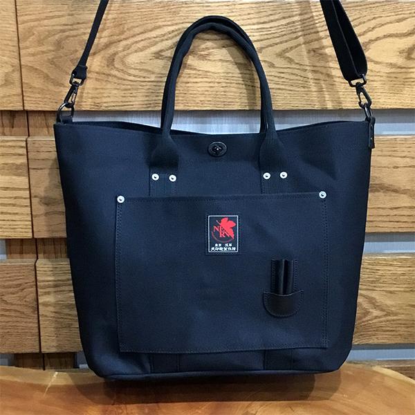 【エヴァンゲリオン x 犬印鞄製作所】6号帆布2ウェイバケツトート（大）/ブラック