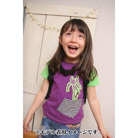 EVA×Geewhiz　初号機 のぞきポケットＴシャツ パープル×ライム 160サイズ