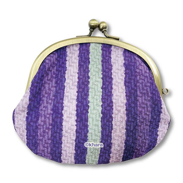 エヴァンゲリオン和柄 ちりめんがま口/ストライプEVA-01（マリモクラフト）