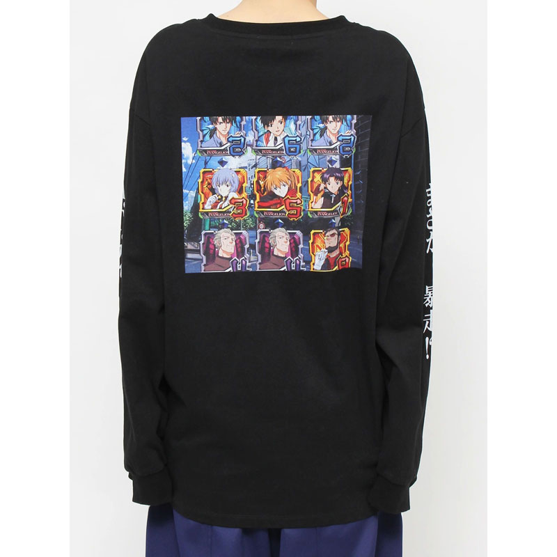 【EVANGELIONｘCALNAMUR】KOUKAKU LONGSLEEVE TSHIRT/黒/フリーサイズ