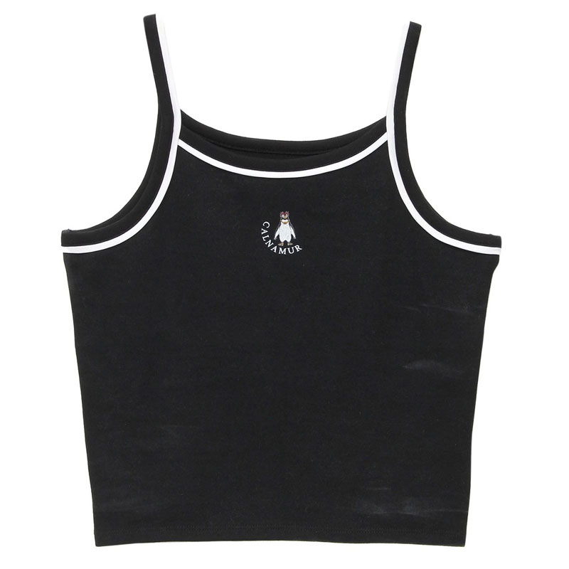 【EVANGELIONｘCALNAMUR】CAMISOLEワンポイント/黒（ペンペン）/フリーサイズ