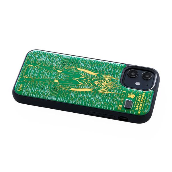 FLASH EVA01 基板アートiPhone 12 mini ケース/緑(電子技販)