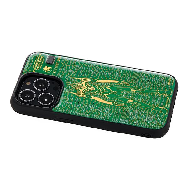 FLASH EVA01 基板アートiPhone 13Pro ケース/緑(電子技販)
