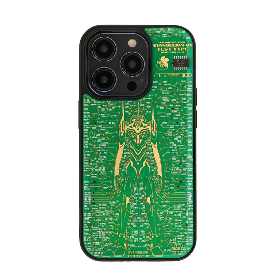 FLASH EVA01 基板アートiPhone 14Pro ケース(電子技販)/白