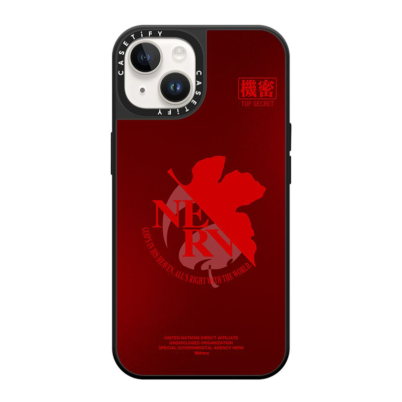 【CASETiFYxEVA】NERV Logo MagSafe 対応ミラーケース(赤)/iPhone 14