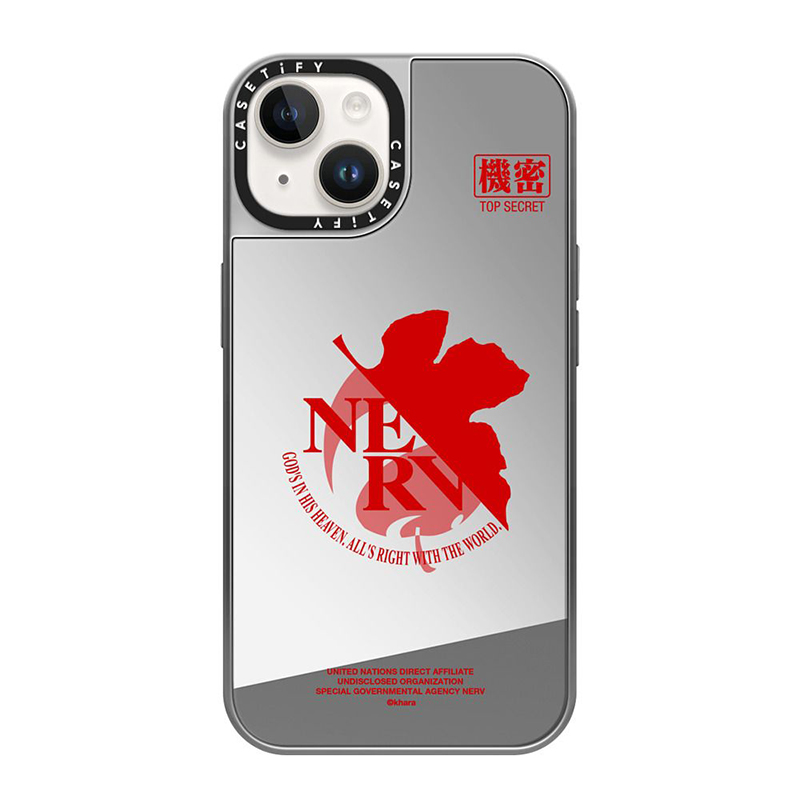 【CASETiFYxEVA】NERV Logo MagSafe 対応ミラーケース(シルバー)/iPhone 14