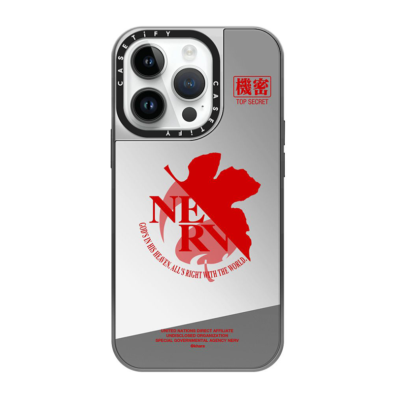 【CASETiFYxEVA】NERV Logo MagSafe 対応ミラーケース(シルバー)/iPhone 14 Pro