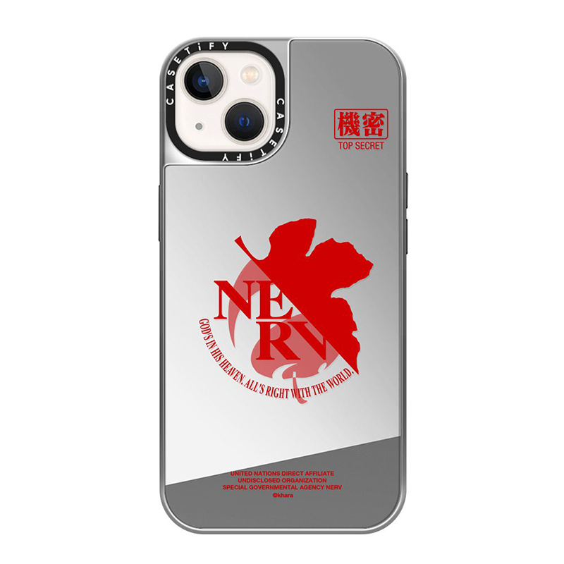 【CASETiFYxEVA】NERV Logo MagSafe 対応ミラーケース(シルバー)/iPhone 13