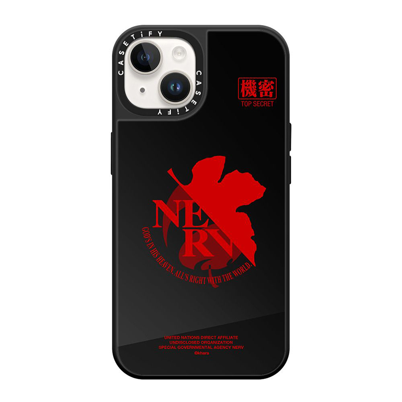 【CASETiFYxEVA】NERV Logo MagSafe 対応ミラーケース(黒)/iPhone 14