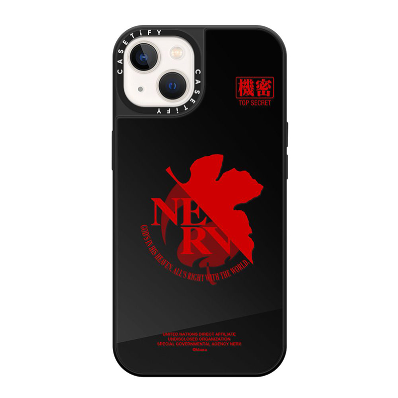 【CASETiFYxEVA】NERV Logo MagSafe 対応ミラーケース(黒)/iPhone 13